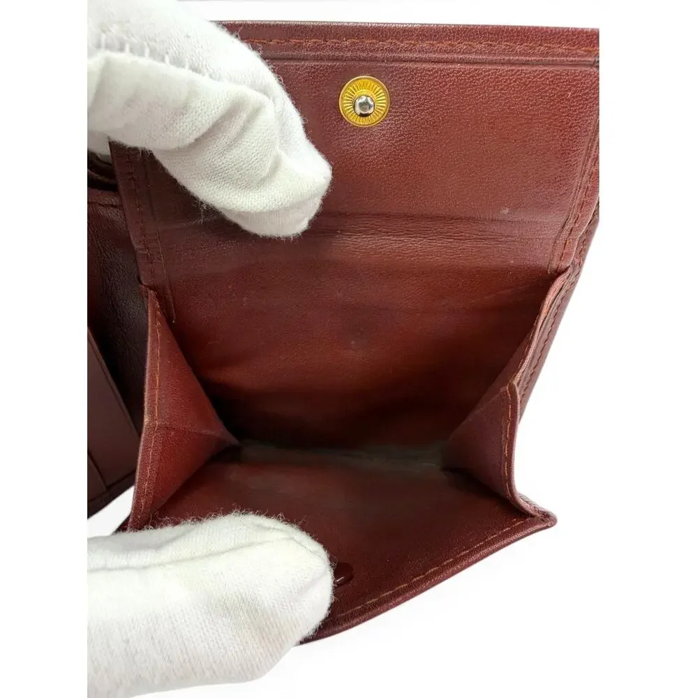 Vintage Cartier Must de Cartier Bordeaux Leather Bifold Wallet